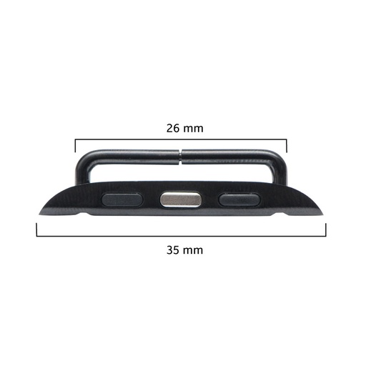 Conector pulso acero iwatch S8 negro 35mm-26mm x 2 unds