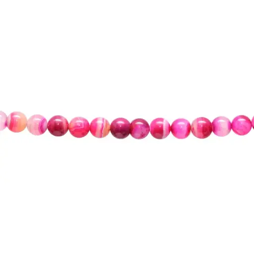 Sarta agata redonda lisa 12mm fucsia x 33 und