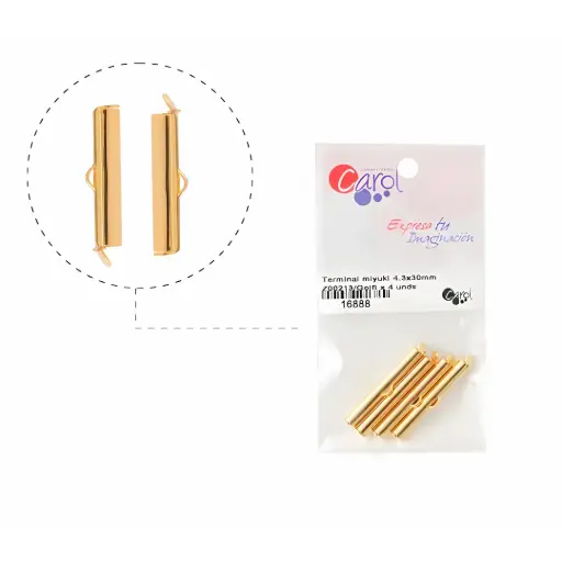 [16888] Terminal miyuki 4x30mm/Golfi x 4 unidades