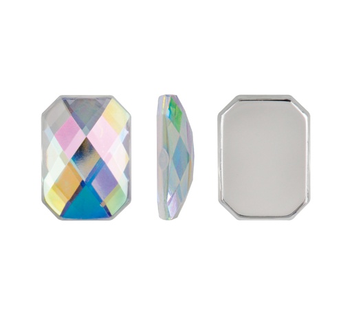 [22261] Acrilico K1037 octagon plano 10x12mm crystal AB 14 x und