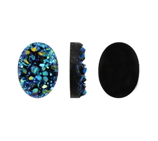 Drusa sintetico oval 10x14mm QC213 jet AB x und