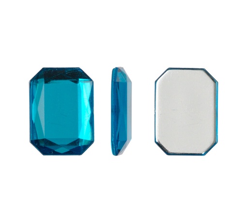 [07616] Acrilico K1013 octagon con cono 13x18mm blue zircon 39 x und
