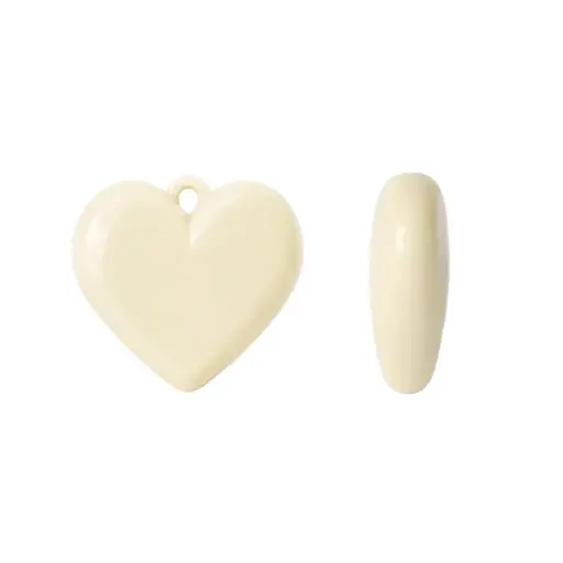 Dije corazón abaco chicle 3x3.5cm beige x und
