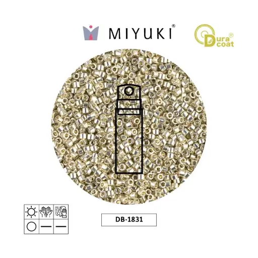 Miyuki delica 11/0 DB1831 plateado galvanizado x 10g