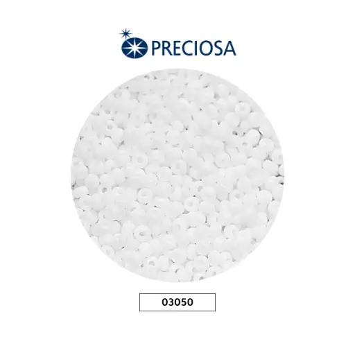 [22967] Mostacilla checa preciosa 8/0 3mm 03050 blanco x 500g