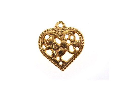 [10032] Herraje corazon grabano Z3190 20mm dorado x und