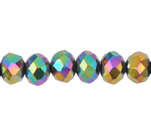 [19538] Murano rondela facetada 8mm vitrail medium 134 x 62unds