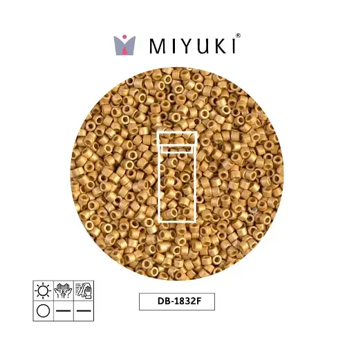 [07260] Miyuki delica 11/0 DB1832F galvanizado dorado Duracoat x 3g