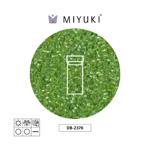 [19653] Miyuki delica 11/0 DB2376 color forrado verde chartreuse x 3g