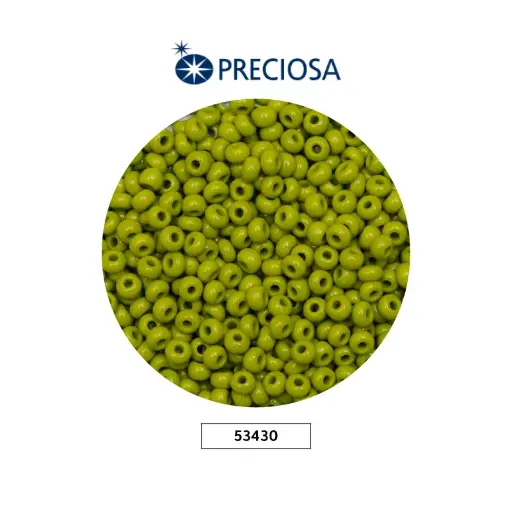 [14685] Mostacilla checa preciosa 8/0 3mm 53430 verde oliva x 500g
