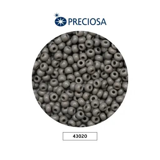 [26511] Mostacilla checa preciosa 8/0 3mm 43020 gris x 500g