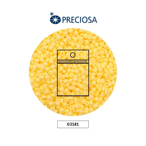 [19991] Mostacilla checa preciosa 10/0 2mm 03181 amarillo pastel x 50g