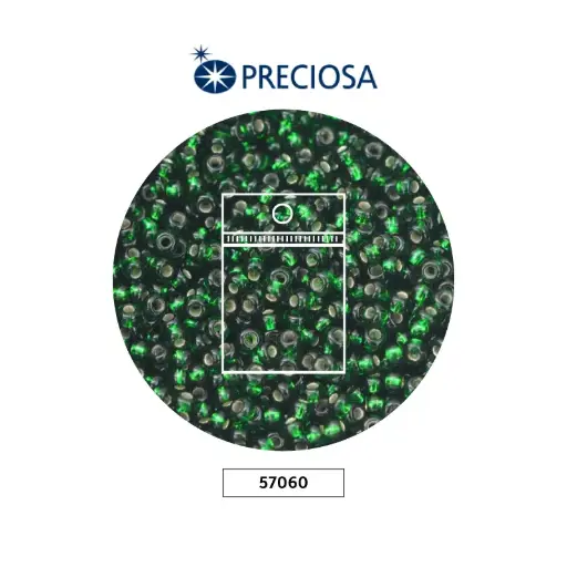[22997] Mostacilla checa preciosa 10/0 2mm 57060 verde brillante x 50g
