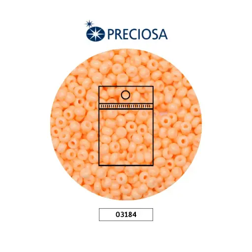 [25709] Mostacilla checa preciosa 8/0 3mm 03184 OP light peach x 50 gr