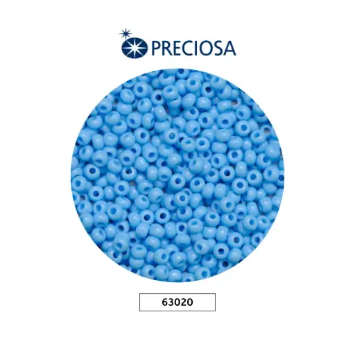 [31879] Mostacilla checa preciosa 8/0 3mm 63020 azul claro x 500g