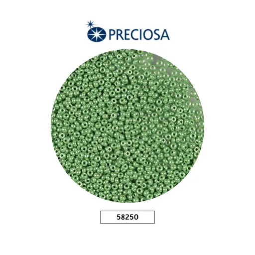 [19889] Mostacilla checa preciosa 2mm 58250 P verde perlado x 500g