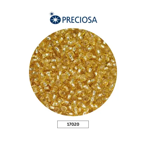 [11007] Mostacilla checa preciosa 2mm 17020 LP dorada x 500g
