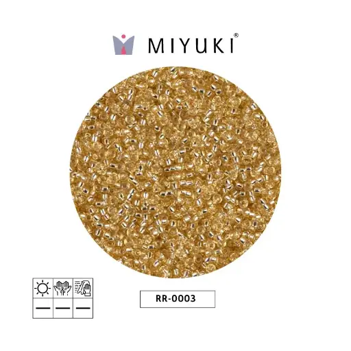 [12700] Mostacilla Miyuki rocalla 15/0 RR0003 plateado forrado dorado x 250g