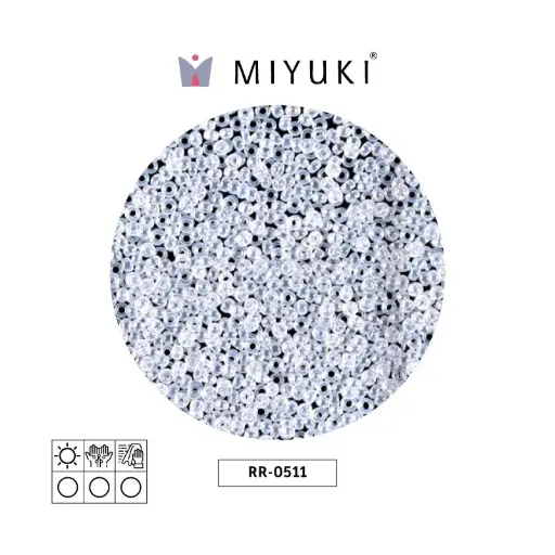 [16630] Mostacilla Miyuki rocalla 15/0 RR0511 plateado forrado brillo x 250g