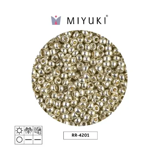 [19969] Mostacilla Miyuki rocalla 8/0 RR4201 galvanizado plateado x 250g