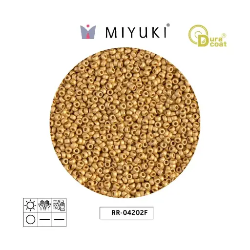 [25407] Mostacilla Miyuki rocalla 15/0 RR4202F galvanizado mate dorado Duracoat x 250g