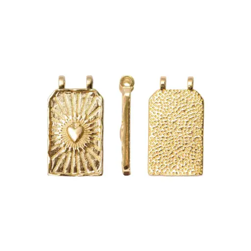 [14668] Dije rectangular sagrado corazón 13x24mm/Golfi x und