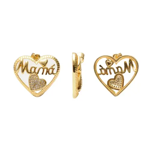 [7044] Dije corazon cristales mama 25mm/Golfi W12051 x und