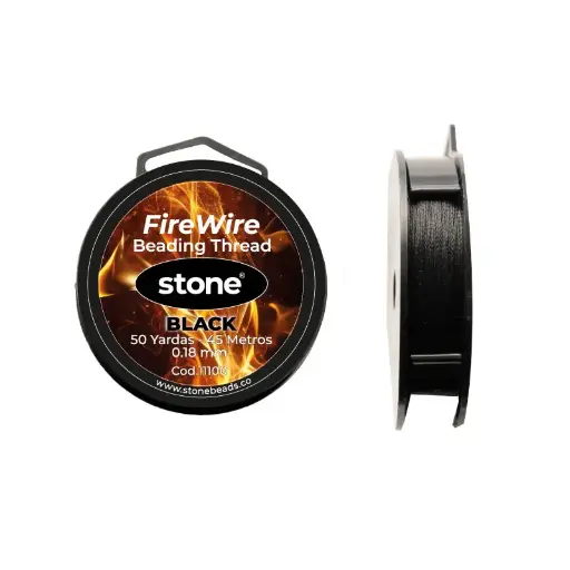 [11100] Hilo nylon firewire stone 0.18mm negro x 50yd