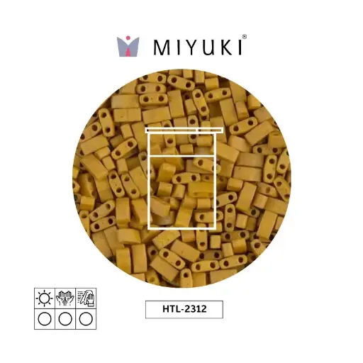 [31301] Miyuki half tila 5x2.3x1.9mm HTL2312 mate opaco mustard x 10G