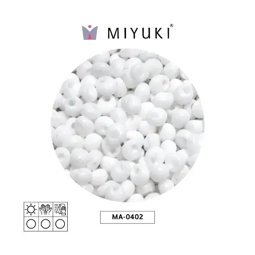 Miyuki magatama 4mm MA0402 blanco x 250g