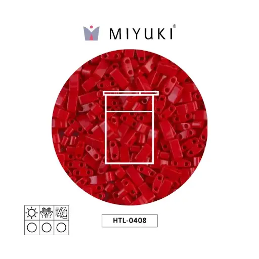 Miyuki half tila 5x2.3x1.9mm HTL0408 opaco rojo x 10G