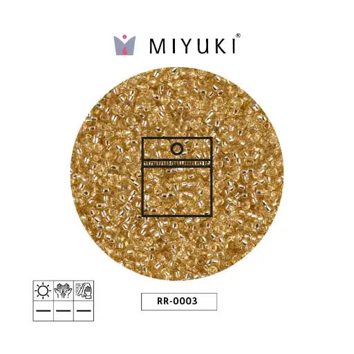 [19184] Mostacilla Miyuki rocalla 15/0 RR0003 plateado forrado dorado x 25g