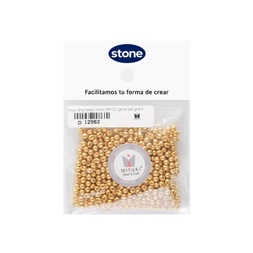 [12962] Miyuki drop beads 3.4mm DP4202 galvanizado dorado Duracoat x 25g