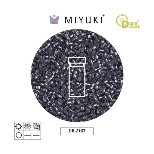 [20762] Miyuki delica 11/0 DB2167 duraco plateado azul x 3gr