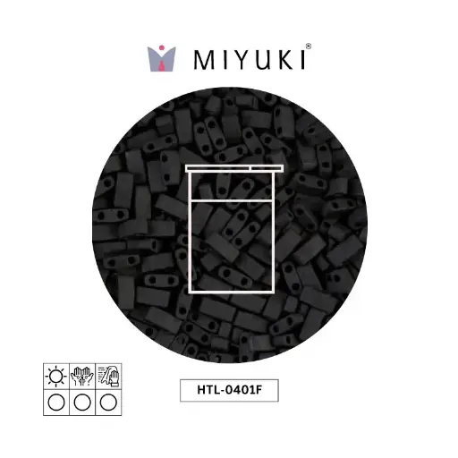 Miyuki half tila 5x2.3x1.9mm HTL0401F mate negro x 10G