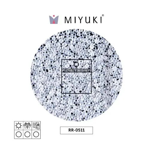 [13857] Mostacilla Miyuki rocalla 15/0 RR0511 plateado forrado brillo x 25g