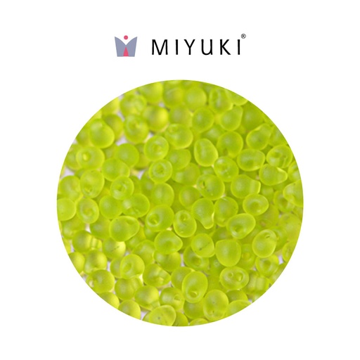 [27623] Miyuki drop beads 3.4mm DP0143F transparente verde chartreuse x 500g