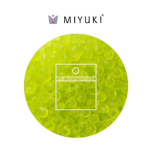 Miyuki drop beads 3.4mm DP0143F transparente verde chartreuse x 25g