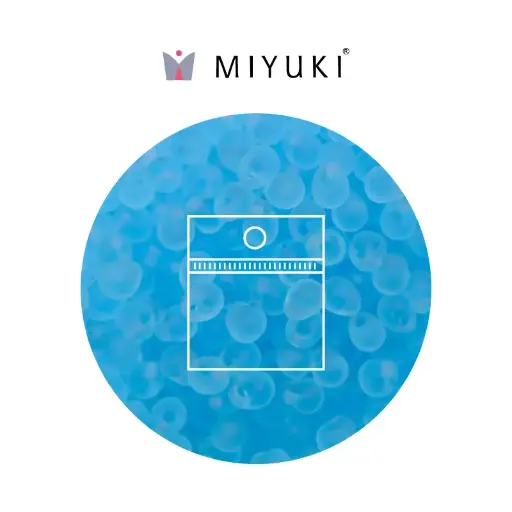 [16481] Miyuki drop beads 3.4mm DP0148F matt transparente azul x 25g