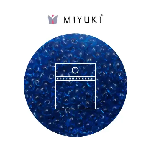 Miyuki drop beads 3.4mm DP0149 transp. azul x 25g