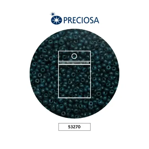 [17090] Mostacilla checa preciosa 10/0 2mm 53270 OP verde petroleo x 50 gr