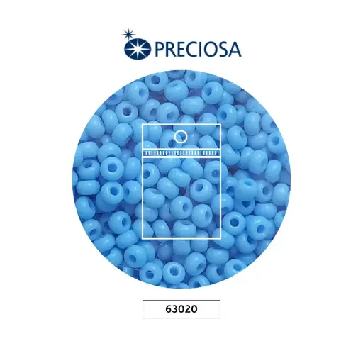 [22952] Mostacilla checa preciosa 2mm 63020 OP azul claro x 50g