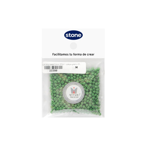 [23390] Miyuki drop beads 3.4mm DP0411 opaco verde x 25g