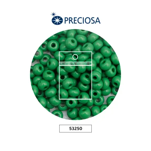[25751] Mostacilla checa preciosa 6mm OP verde x 50g