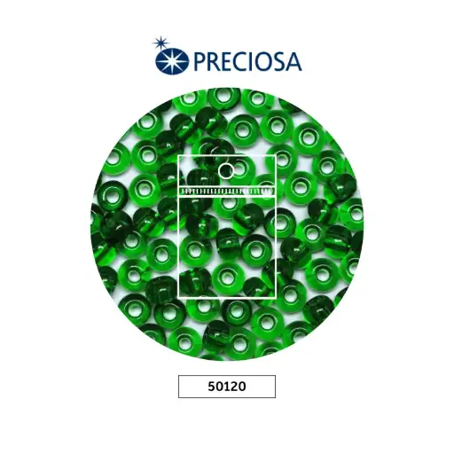 [25766] Mostacilla checa preciosa 6mm LP esmeralda x 50g