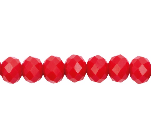 [04655] Murano rondela facetada 6mm rojo coral 84 x 74unds