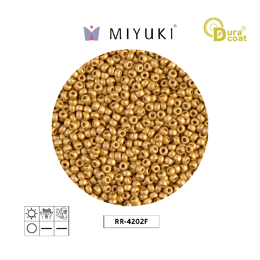 [26101] Mostacilla Miyuki rocalla 11/0 RR4202F galvanizado mate dorado Duracoat x 250g