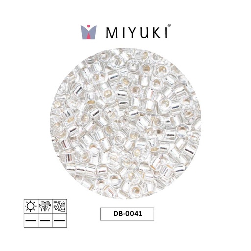 [26330] Miyuki delica 11/0 DB0041 plateado forrado cristal x 50g