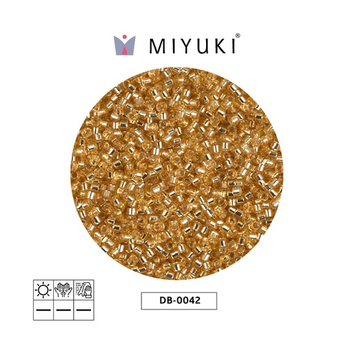 Miyuki delica 11/0 DB0042 dorado forrado cristal x 50g