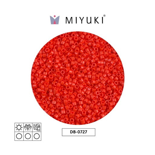 [22282] Miyuki delica 11/0 DB0727 opaco claro rojo x 50g